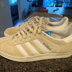 Adidas Gazelle Light Tan Suede with White Accents